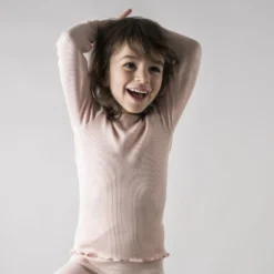 Minimalisma Silk/Cotton Bergen LS Top - Sweet Rose (2-11y)