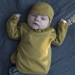 Minimalisma Organic Cotton Mini Baby Top - Golden Leaf Sale