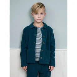 Serendipity Organics Organic Cotton Child Long Tee - Atlantic/Off White Stripe Tops