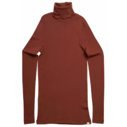 Minimalisma Womens Merino Turtleneck Top - Rhubarb