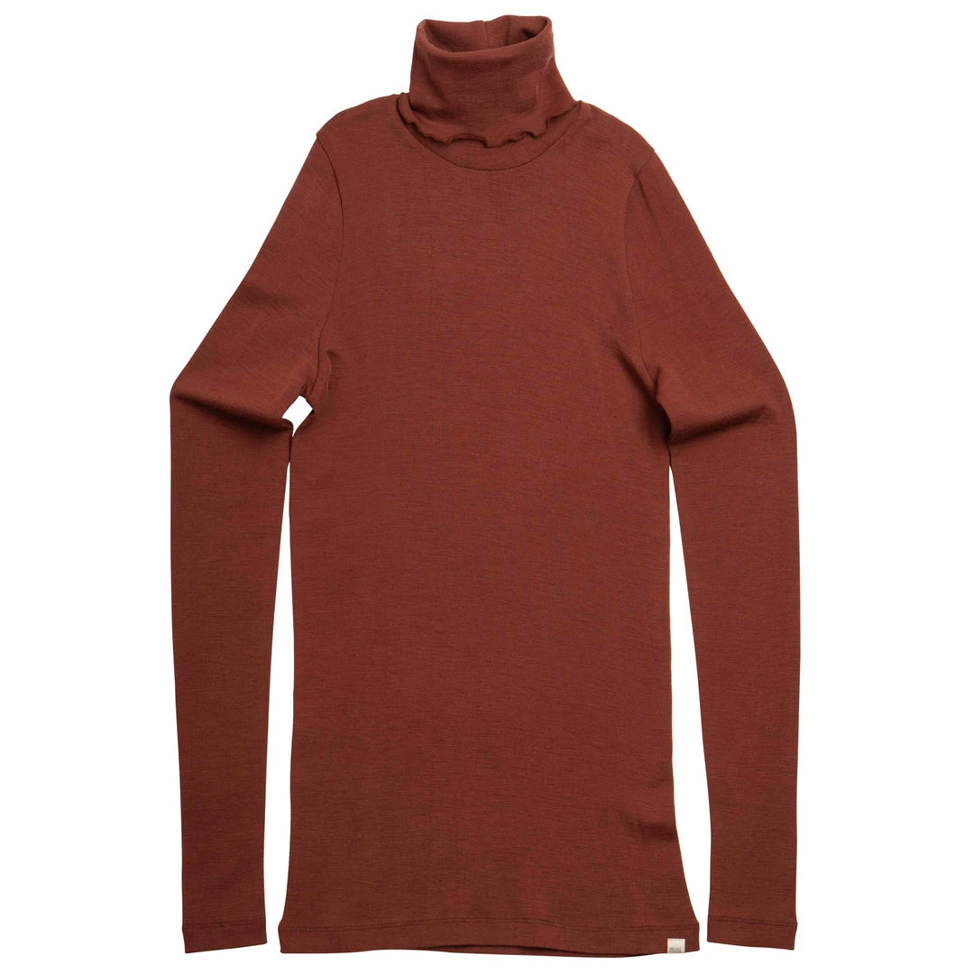 Minimalisma Womens Merino Turtleneck Top - Rhubarb 3 Minimalisma Womens Merino Turtleneck Top - Rhubarb