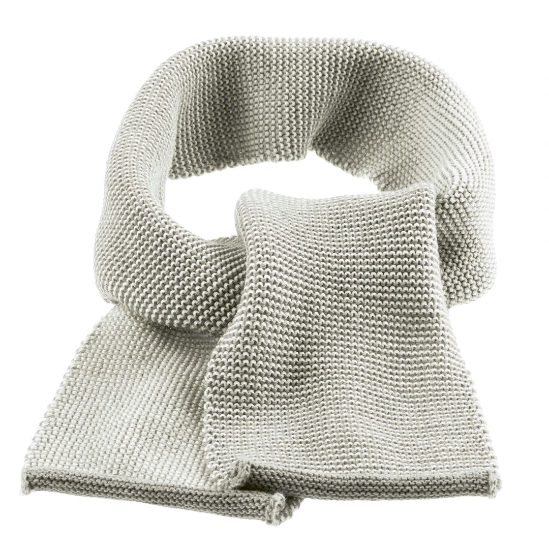 Disana Organic Merino Knitted Melange Scarf - Grey/Natural Sale 4 Disana Organic Merino Knitted Melange Scarf - Grey/Natural Sale