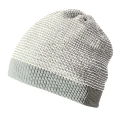 Disana Knitted Organic Merino Beanie - Grey/Natural Sale
