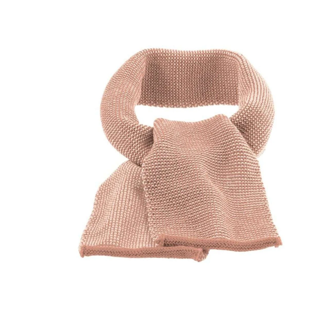 Disana Organic Merino Melange Knitted Scarf - Rose/Natural 3 Disana Organic Merino Melange Knitted Scarf - Rose/Natural