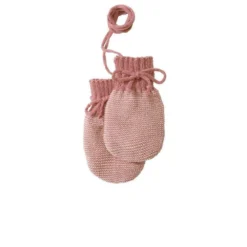 Disana Knitted Organic Merino Mittens - Rose/Natural