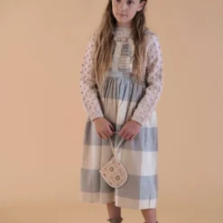 Apolina Lena Pinafore Dress - Blanket Check Cream Sale 8 Apolina Lena Pinafore Dress - Blanket Check Cream Sale