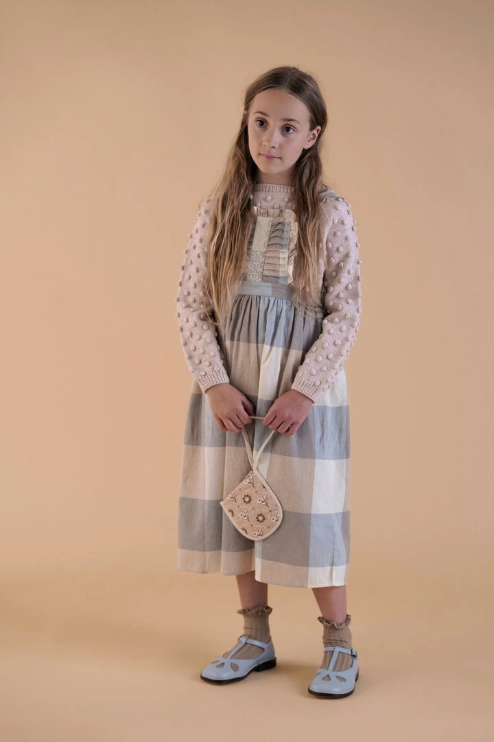 Apolina Lena Pinafore Dress - Blanket Check Cream Sale 5 Apolina Lena Pinafore Dress - Blanket Check Cream Sale