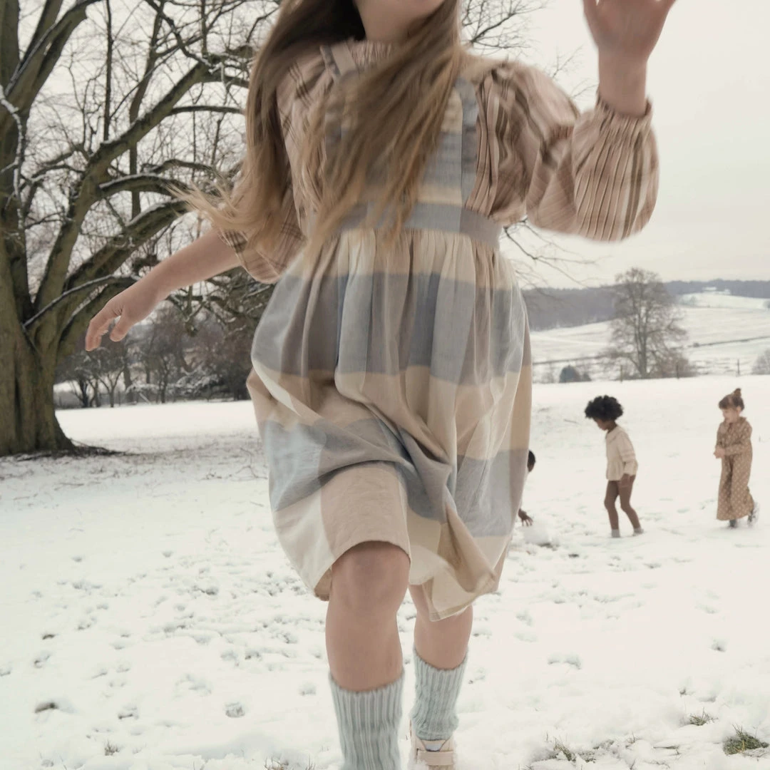 Apolina Lena Pinafore Dress - Blanket Check Cream Sale 4 Apolina Lena Pinafore Dress - Blanket Check Cream Sale