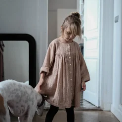 Poudre Organic Sale Organic Cotton Button Dress - Maple Sugar Flowers