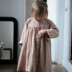 Poudre Organic Sale Organic Cotton Button Dress - Maple Sugar Flowers