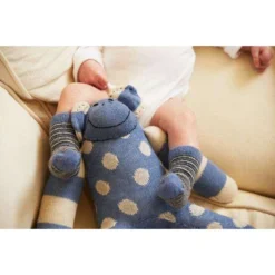 Lisa B. Baby Pin Stripe Wool & Cashmere Socks - Denim