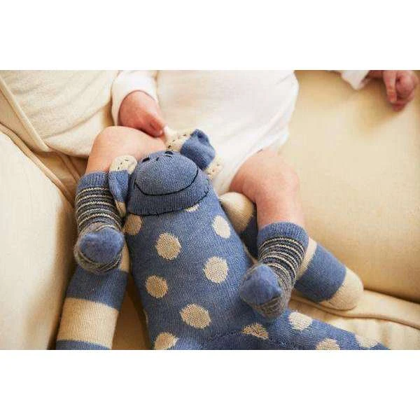 Lisa B. Baby Pin Stripe Wool & Cashmere Socks - Denim 4 Lisa B. Baby Pin Stripe Wool & Cashmere Socks - Denim