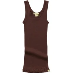 Minimalisma Tops Silk/Cotton Billund Rib Tank Top - Mahogany