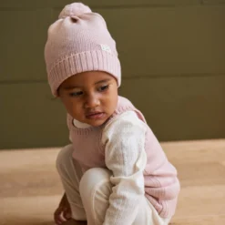 Nature Baby Merino Knit Vest - Rose Bud