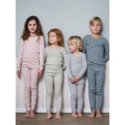 Serendipity Organics Organic Cotton Child Leggings - Atlantic/Off White Stripe Leggings & Pants