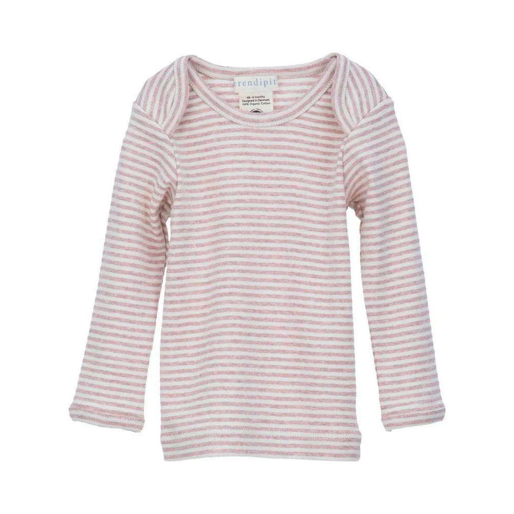 Sale Serendipity Organics Baby Long Tee - Pink/Offwhite 3 Sale Serendipity Organics Baby Long Tee - Pink/Offwhite