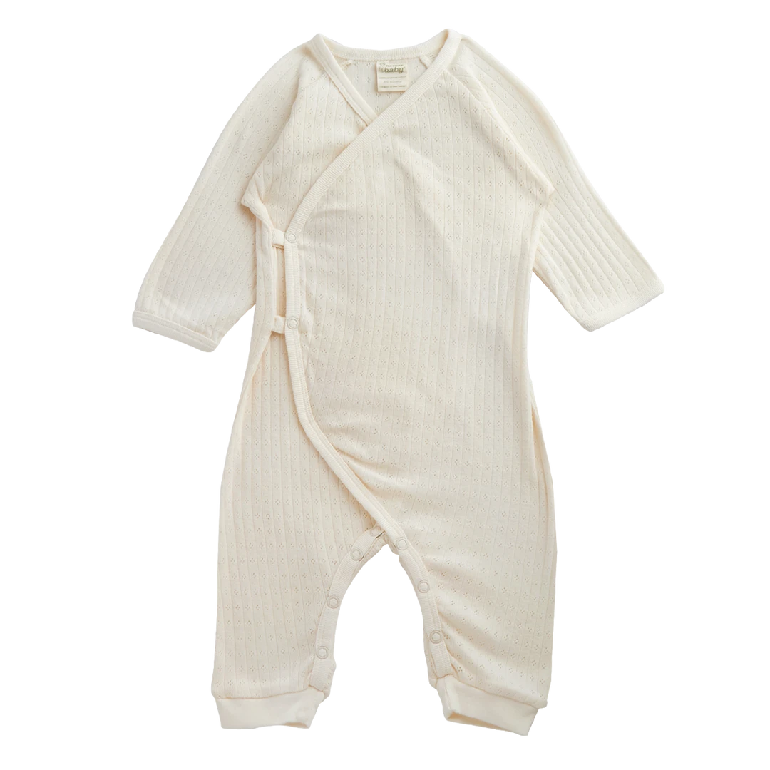Nature Baby Bodies & Jumpsuits Pointelle Kimono Stretch & Grow - Natural 3 Nature Baby Bodies & Jumpsuits Pointelle Kimono Stretch & Grow - Natural