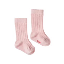 Nature Baby Organic Cotton Rib Socks - Rose Bud