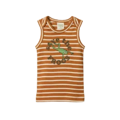 Nature Baby Sale Organic Cotton Singlet Top - Save The Frogs Print