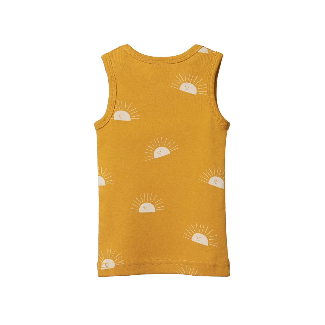 Nature Baby Organic Cotton Singlet Top - Sunrise Honey Print Sale 4 Nature Baby Organic Cotton Singlet Top - Sunrise Honey Print Sale