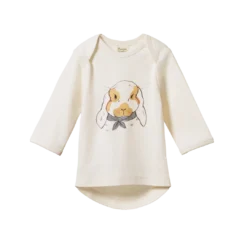Nature Baby Simple Tee - Barnaby Bunny Natural Print Sale