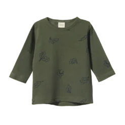 Nature Baby New Long Sleeve River Tee - Oak Leaf Thyme Print