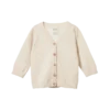 Nature Baby Sale Light Cotton Knit Cardigan - Natural Diamond Knit
