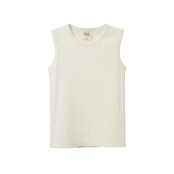 Nature Baby Merino Pointelle Singlet - Natural New