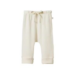 Nature Baby New Merino Pointelle Drawstring Pants - Natural