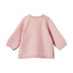 Nature Baby Sale Merino Knit Cardigan - Rose Bud