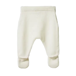 Nature Baby New Merino Knit Footed Rompers - Natural