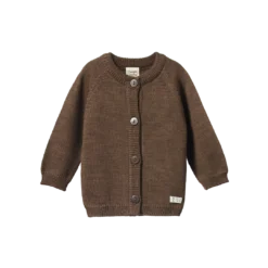 Nature Baby New Merino Knit Cardigan - Acorn Marl