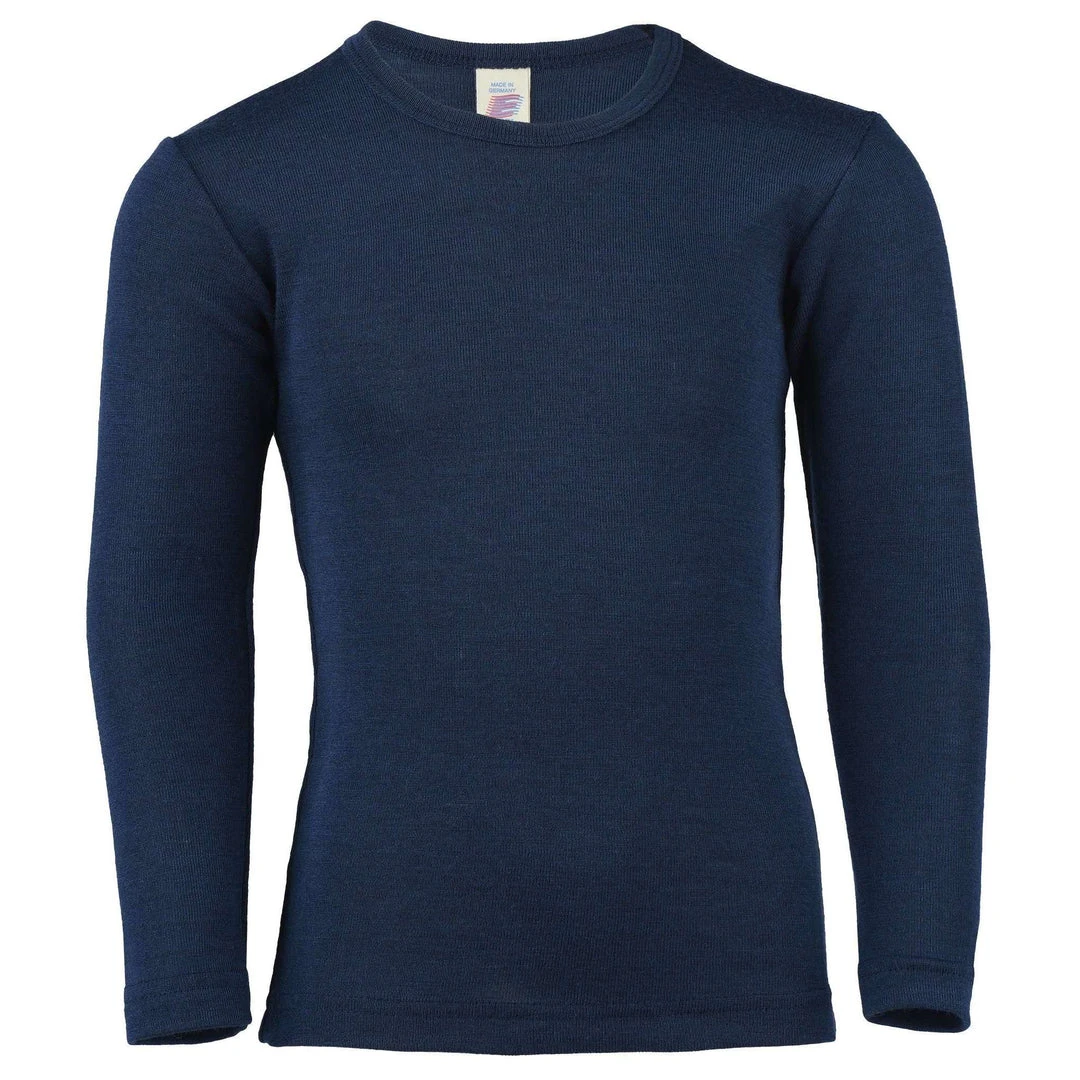Engel Long Sleeved Top In Wool/Silk - Navy Blue Tops 3 Engel Long Sleeved Top In Wool/Silk - Navy Blue Tops