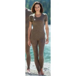 Engel Womens Merino Wool & Silk Leggings - Walnut