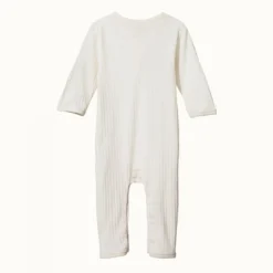 Nature Baby Pointelle Henley Pyjama Suit - Natural Bodies & Jumpsuits