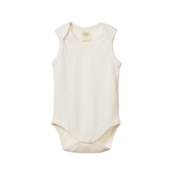 Nature Baby Pointelle Singlet Bodysuit - Natural Bodies & Jumpsuits