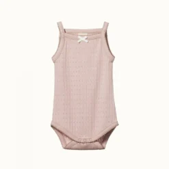 Nature Baby Camisole Bodysuit Pointelle - Rose Bud