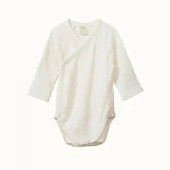 Nature Baby Bodies & Jumpsuits Pointelle Kimono Bodysuit - Natural