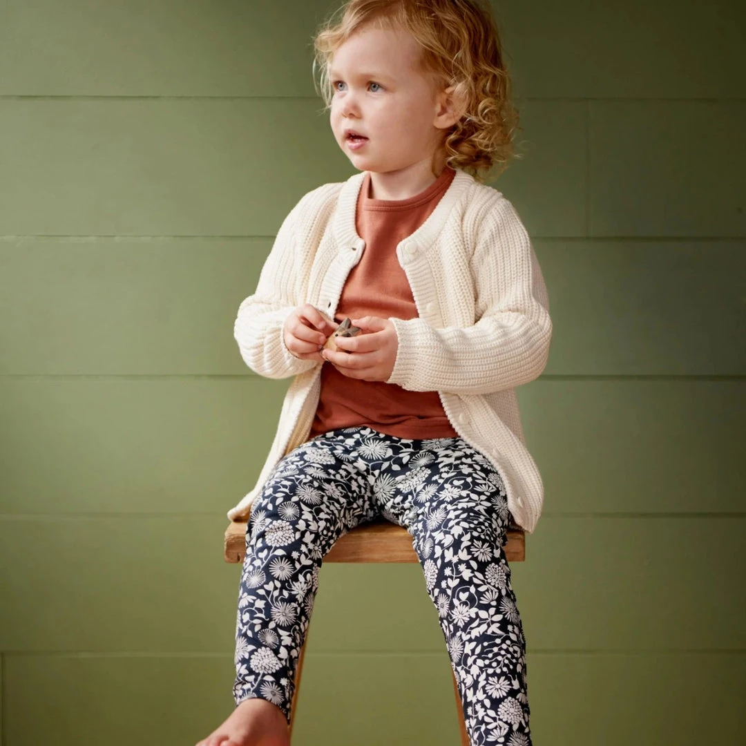 Nature Baby New Organic Cotton Leggings - Willow Navy Print 4 Nature Baby New Organic Cotton Leggings - Willow Navy Print