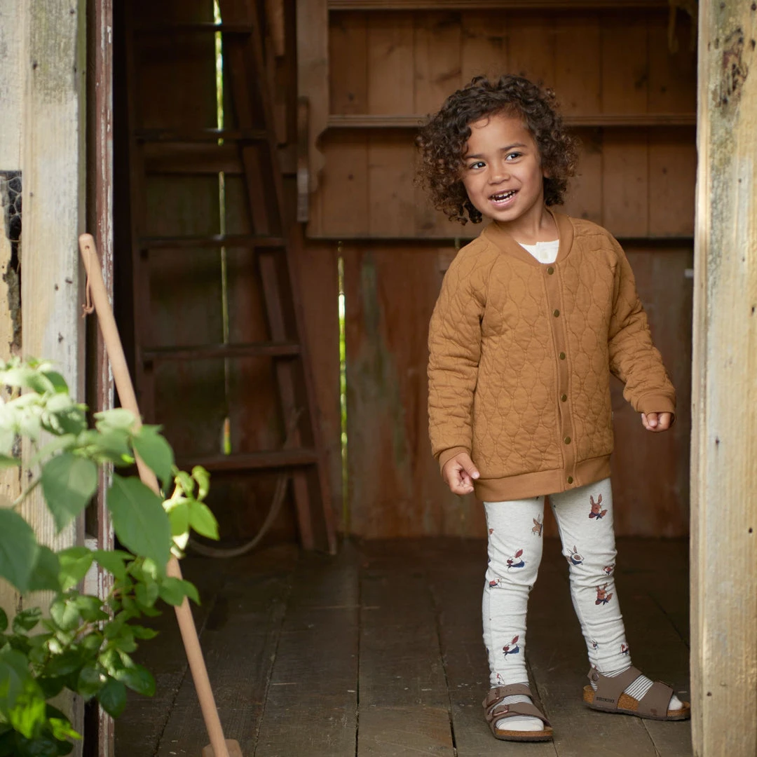 Nature Baby Organic Cotton Leggings - Bunny Garden Light Grey Marl Print 5 Nature Baby Organic Cotton Leggings - Bunny Garden Light Grey Marl Print