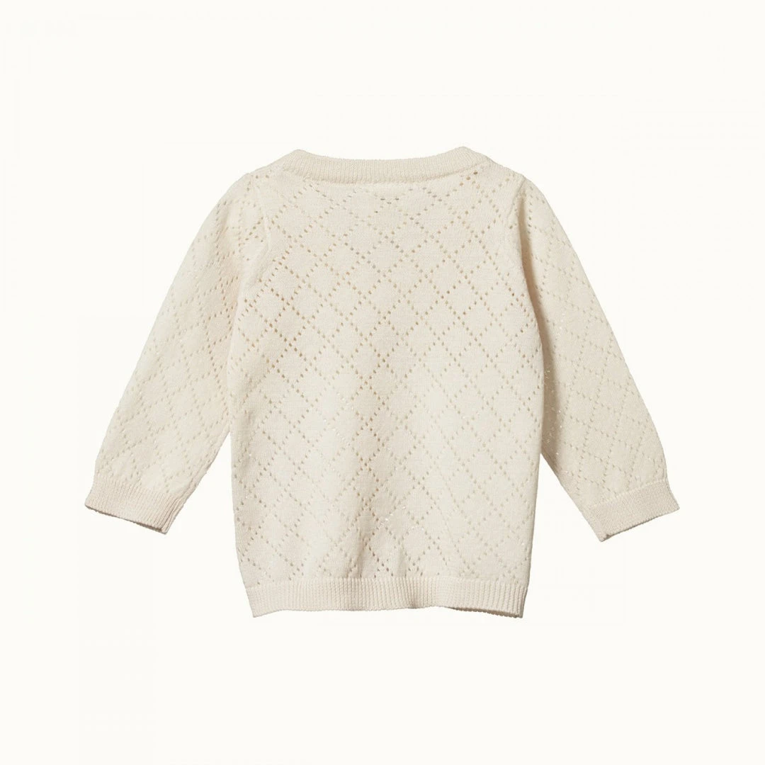 Nature Baby Sale Light Cotton Knit Cardigan - Natural Diamond Knit 4 Nature Baby Sale Light Cotton Knit Cardigan - Natural Diamond Knit
