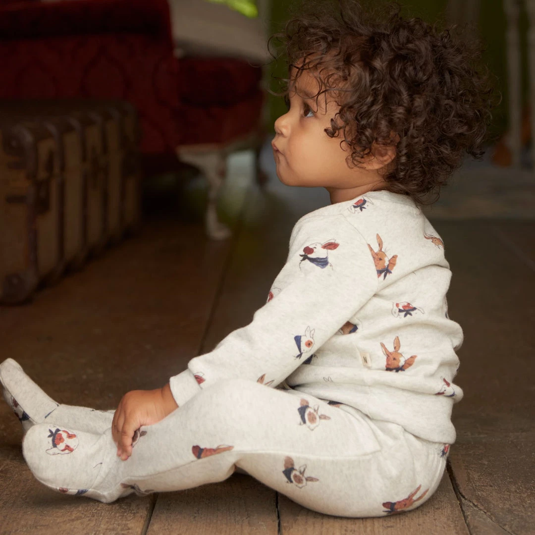 Nature Baby Emerson Sweater - Bunny Garden Light Grey Marl Print Sale 5 Nature Baby Emerson Sweater - Bunny Garden Light Grey Marl Print Sale