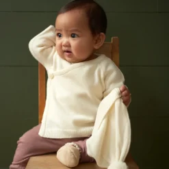 Nature Baby Merino Knit Kimono Jacket - Natural New
