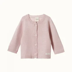 Nature Baby Sale Merino Knit Cardigan - Rose Bud