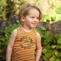 Nature Baby Sale Organic Cotton Singlet Top - Save The Frogs Print